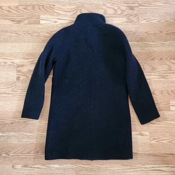 EUC J.Crew Italian Stadium Cloth By Nello Gori Black Women's Coat, Size 4 - Picture 5 of 9